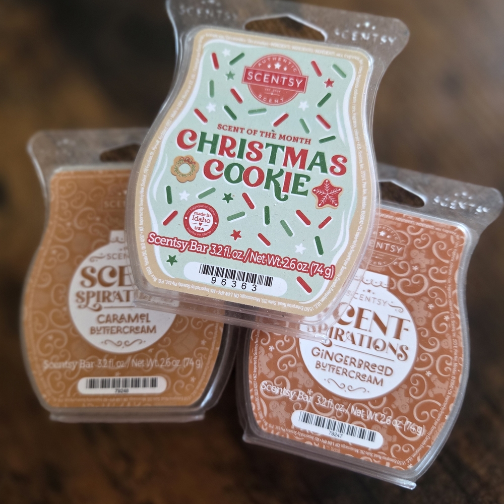 Scentsy Christmas Cookie, Gingerbread & Caramel Buttercream  Wax Melt Bars